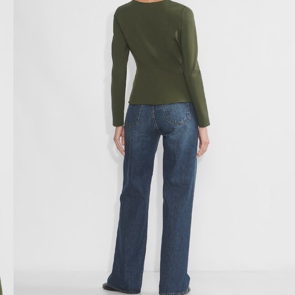 Wilfred Felice Ponte Top Ponte-knit button-up blouse Size 4 Green - Picture 3 of 15